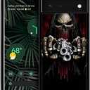 CARLOCA Compatible with Google Pixel 7 Case,Skull with Guns Google Pixel 7 Cases for Girls Women,Fashion Graphic Design Shockproof Anti-Scratch Drop Protection Case for Google Pixel 7