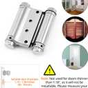 QWORK Heavy Duty Cafe Saloon Bars Door Swing Hinges, 4 Pack 3" Stainless Steel Self Closing Swing Hinges, Double Action Spring Door Hinges