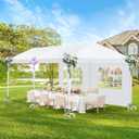 HOTEEL 10'x20' Outdoor White Waterproof Gazebo Canopy Party Tent with 4 Removable Sidewalls Windows Carpas para Patio for Weddings Events Beach BBQ Parties