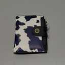 Blucoay Wallet Women,RFID Blocking Leather Womens Wallet Bifold Compact Card Holder Small Wallet for Women with Removable ID Window Cowprint Black