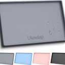 ukeetap Extra Thick Silicone Mat Waterproof with Raised Edge 19 x 12, BPA Free Non-Slip Dog & Cat Food Mat, Feeding Mat for Food and Water Bowls, Spill Proof Mat to Protect Floors, Gray