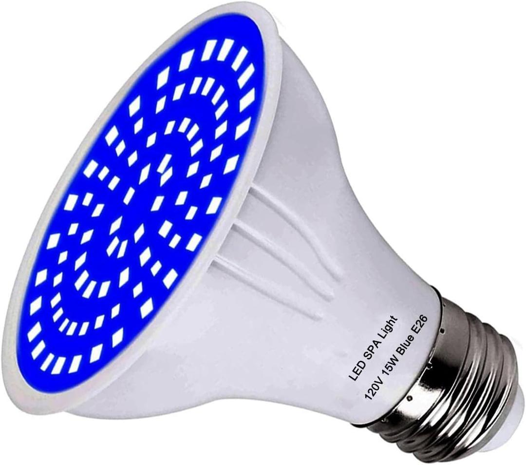 120V LED Blue SPA Light Bulb, 12W Super Bright Led Pool Bulb Replace 100W-300W Bulb Fits Pentair Hayward Light Fixtures E26 PAR20,15W 1500 Lumen Ocen Blue LED SPA Light
