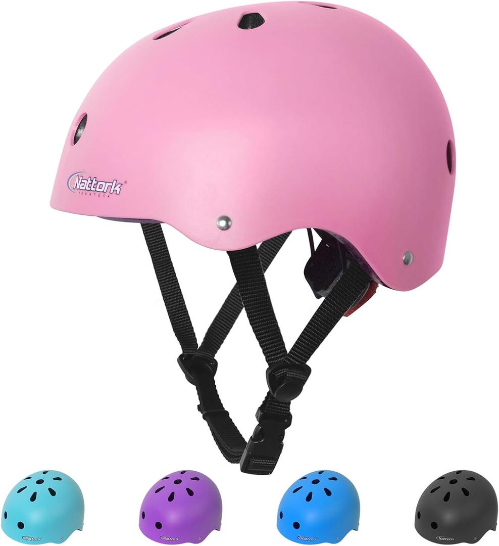 Kids Youth Bike Helmet - Lightweight and Safe Helmet for Boys and Girls Toddler, Adjustable Multi-Sport Helmets for Skateboard Skate Scooter (Small (18.1''-19.7''), Matte Pink)