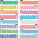 16 Rolls 263 ft Bulletin Board Borders Scalloped Border Trim Colorful Bulletin Board Strips Classroom Decoration Strips Decorative Poster for School Decor(Macaron Color)