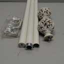 Curtain Rods 18 to 45 inches (1.5-3.75 ft), 1 Inch Diameter Adjustable Heavy Duty Curtain Rods with Decorative Openwork Carved Leaf finials for Home Decorative Curtain Rod Weathered white