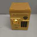 Mini ATM Piggy Bank ATM Machine Best Gift for Kids,Electronic Code Piggy Bank Money Counter Safe Box Coin Bank for Boys Girls Password Lock Case (Gold)