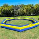 OZIS 26FT Inflatable Gaga Ball Pit with Built-in Blower, Portable Gagaball Court for Indoor/Outdoor Sports, School/Family Activities Easy to Setup (Blue&Yellow)