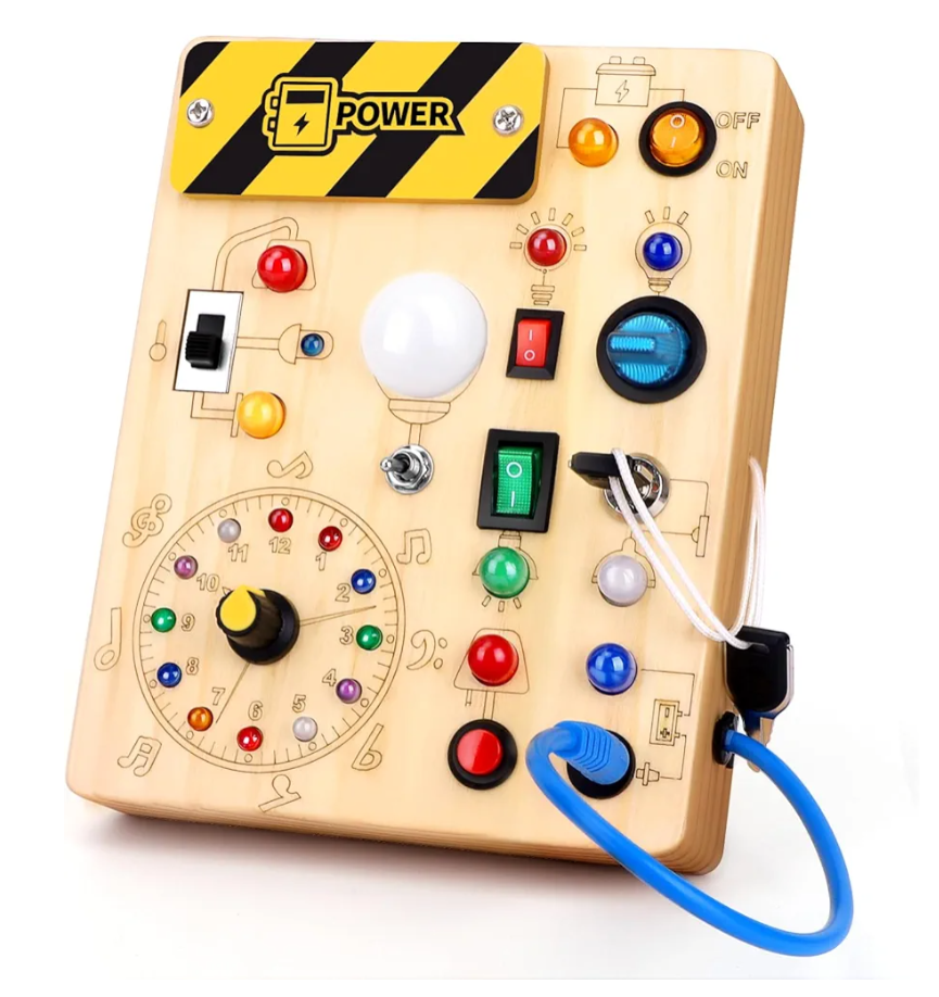 Grarain Busy Board for Toddlers - Montessori Educational Toy for 1-3 Year Old Boys & Girls | Travel-Friendly Sensory Learning Activity | Ideal for Kids with Autism(Clocks Busy Board)