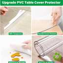 47 Inch Dia Round Clear Plastic Dining Room Table Protector PVC Tablecloth Cover Mat Vinyl Tablecloth Waterproof Wipeable Furniture Tabletop Pad Table Runner Protector for Coffee Desk