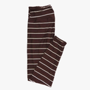 Lularoe Tall Curvy (TC fits Sizes 12-18) Stripe Maroon Cream Buttery Soft Adult Leggings 7524-B5, Pack Of 3