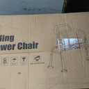 Helivora Sliding Shower Chair Tub Transfer Bench with Swivel Seat, Rotating Bathtub Bench with Padded Seat and No-Slip Suction Cups for Elderly and Disabled
