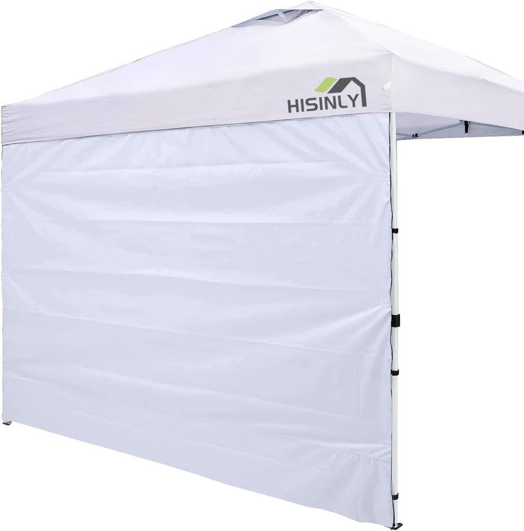 Canopy Sidewall 10x10 ft White Waterproof UV Block Oxford Cloth Pop Up Tent Panel Outdoor Event Easy Install (Single Sidewall Only), White