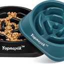2 Pack Slow Feeder Dog Bowls for Healthy Eating, Non-Slip and Anti-Choking Design, Reduces Bloating & Overeating for Large Dogs, Easy to Clean (Black and Navy Blue)