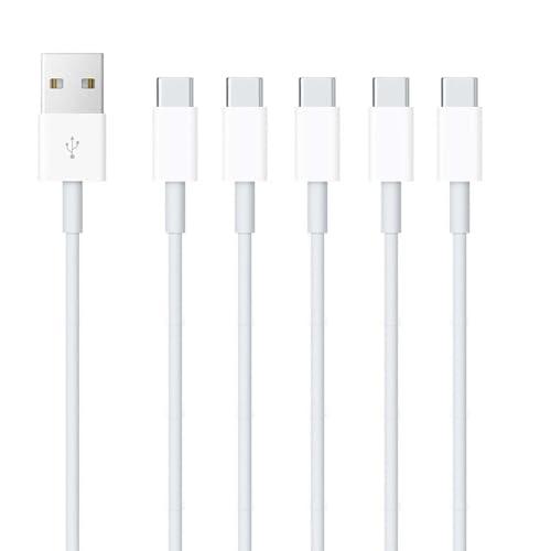 5 Pack 3.3ft USB A to USB Type C iPhone Charging Cable 16E 16 15 Pro Plus Pro Max for iPad Pro/Air 5th 4th Mini 6th Gen Charger Charging Cord, for MacBook Pro and More(White)