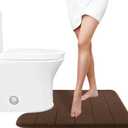 Yimobra Memory Foam Toilet Bath Mat U-Shaped, Soft and Comfortable, Super Water Absorbent, Non-Slip, Machine Wash and Easy to Dry for Bathroom Commode Contour Rug, 24 X 20 Inches, Brown