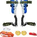 (Upgraded 2 Pack Tree Climbing Gears, Adjustable Tree Climbing Spikes with Harness Belt and Non-Slip Pedal, 304 Stainless Steel Tree Climbing Tool for Picking Fruit, Outdoor Sport