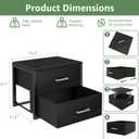 BOLUO Stackable Storage Drawers Closet Organizers and Storage Fabric Black 2 Drawer Dresser for Bedroom Modern