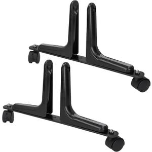 Room Divider Screen Holder, Thickened Aluminum Alloy Room Divider Feet Movable Wheel Privacy Screen Protector Holder for Bedroom Bathroom Office (Black)