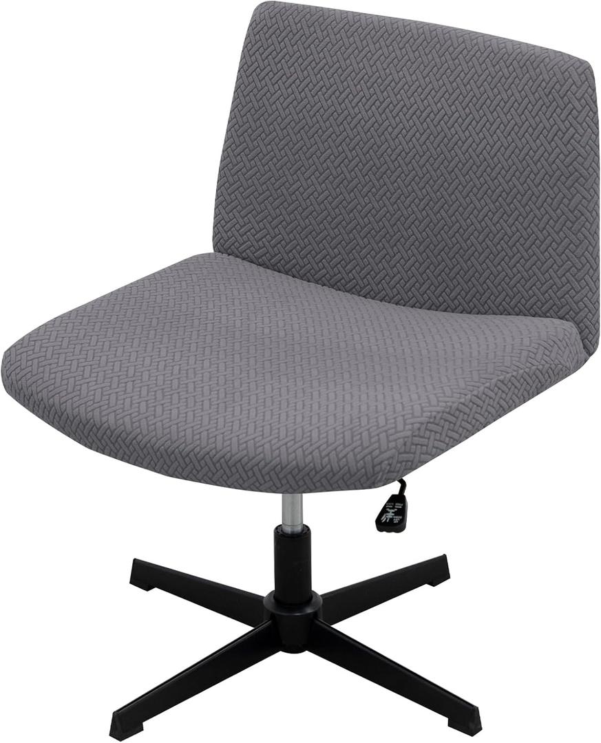 MIFXIN Armless Office Chair Cover Slipcover Stretch Soft Wide Seat Mid Back Vanity Chair Cover Swivel Computer Desk Chair Slipcover Furniture Protector Without Arms, Only Cover, NO Chair (Grey)
