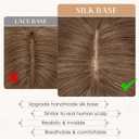 S-noilite Human Hair Toppers for Women with Bangs 100% Real Human Hairpiece 5"x3" Clip in Silk Base Topper Piece Cover Thinning Fine Hair 10 inch Chestnut Brown