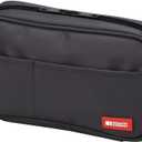 LIHIT LAB Large Capacity Zipper Pencil Case For School Office College, Big Capacity 4 Compartments Pencil Bag Holder Adults Teen Boys Girls, Travel Cosmetics Storage, Black (A7551-24)