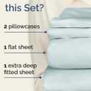 Extra Deep Queen Sheet Set - 4 Piece Breathable & Cooling Bed Sheets - Easily Fits 18 to 24 inch Mattress - Ultra Soft, Wrinkle & Fade Free with Extra Deep Pockets - Hotel Luxury Bedding - Ice Blue