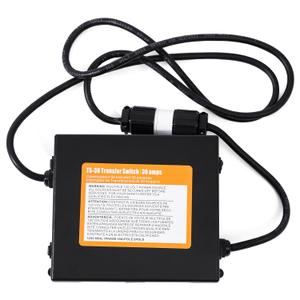 RV 30 Amp Automatic Transfer Switch to RV, Speedboats, 120VAC 30 Amp, Black, Prewired Transfer Switch for Quick Connect