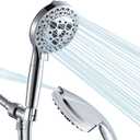 10 Settings Shower Head with Handheld, 5" High Pressure Showerhead Include 2 Powerful Wash Modes for Cleaning Bathroom, Hand Held Shower Head Set with Stainless Steel Hose Filter for Hard Water (Chrome)