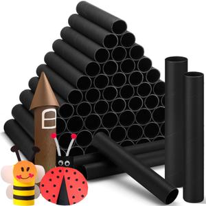 MotiMind 60 Pcs Cardboard Tubes for Craft 2 Size Empty Paper Towel Rolls Cardboard Toilet Paper Tubes Bulk for DIY Projects(Black,1.4 x 10 Inch, 1.6 x 10 Inch)