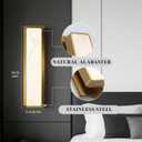 Alabaster Wall Sconces,15W Warm Yellow 2700K Wall Mounted Wall lamp Indoor,Alabaster Gypsum Wall Mounted Lighting for Living Room (Brass Gold)