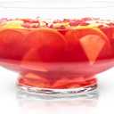 Viski Footed Glass Punch Bowl, Heavy Base Large Punch Bowl with Angled Design, Party Serveware for Cocktails & Functional Centerpiece, Clear, 2.5gal