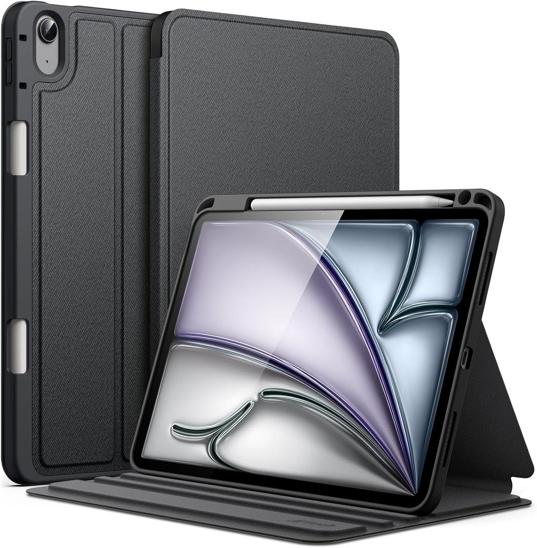 JETech Case for iPad Air 11-Inch M4/M3/M2 (2026/2025/2024), iPad Air 5/4 (2022/2020 5th/4th 10.9-Inch) with Pencil Holder, Slim Folio Stand Protective Tablet Cover, Multi-Angle Viewing (Black)