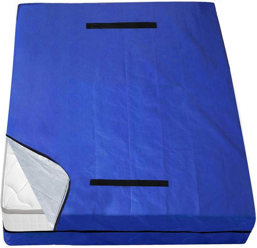 Coldwind Mattress Bags for Storage & Moving, Waterproof Mattress Cover with Heavy Duty Handles, Strong Zipper, Reusable Queen Size Blue Mattress Storage Bag