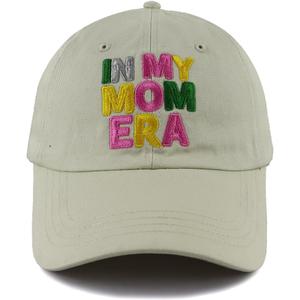 Mama Hats for Mothers Day or Mom Birthday Gifts, Funny Adjustable Embroidered Womens Baseball Cap for New Mom (Beige)
