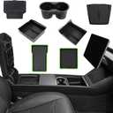 7PCS Center Console Organizer Tray for 2024 2025 2026 Tesla Model 3 Accessories, Armrest Hidden Storage Box Cup Holder Charger Pad for Tesla Model 3 Highland