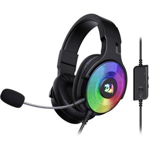 Redragon H350 RGB Wired Gaming Headset, Dynamic RGB Backlight - Stereo Surround-Sound - 50MM Drivers - Detachable Microphone, Over-Ear Headphones Works for PC/PS4/XBOX One/NS (USB + 3.5mm, Black)
