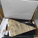 VECELO Corner Cabinet/ Table, 3-Tier Display Shelves with Protection Door, Metal Frame Storage Shelf Organizer for Small Space, Living Room, Kitchen, Bathroom