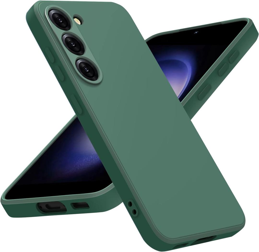 Vanjua Case for Samsung Galaxy S23 (Only), Stylish Liquid Silicone Slim Full-Body Protective Cover Compatible with Samsung Galaxy S23 5G 6.1 Inch Phone Case (Dark Green)
