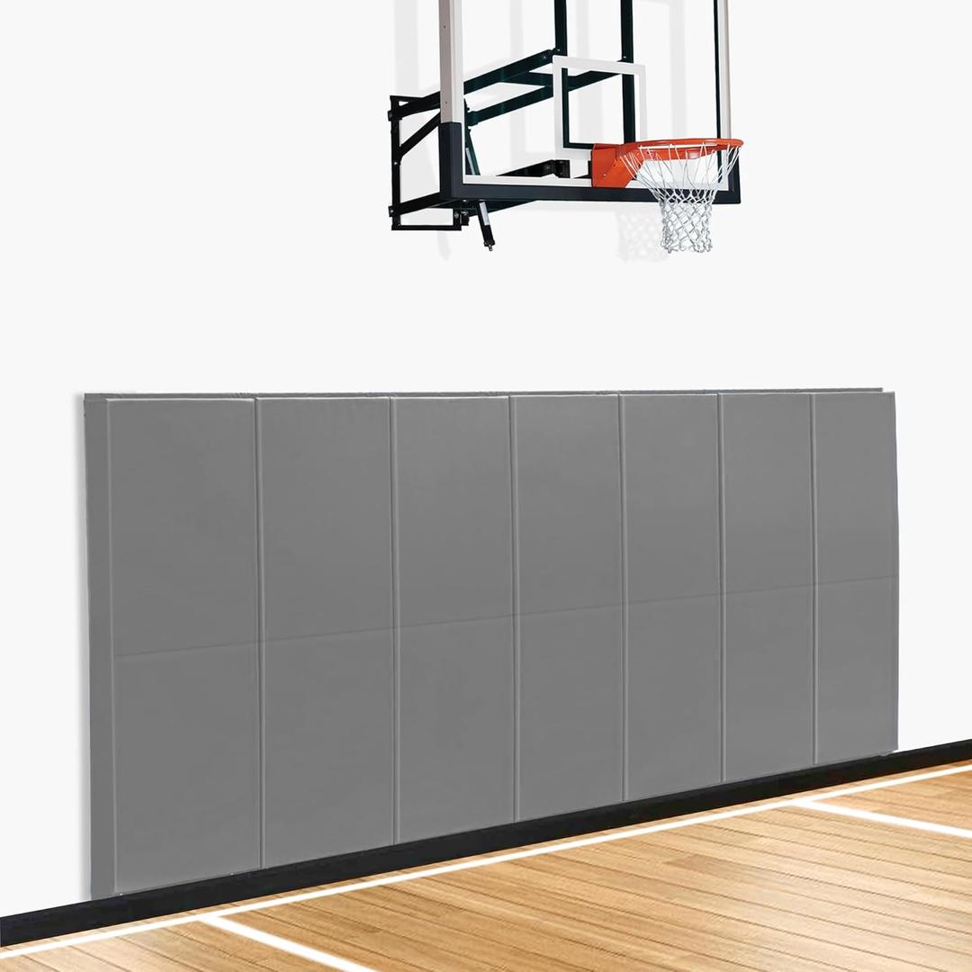 Gym Wall Padding, Basketball Court Wall Protector, Removable 2" Thick High-Density Protective Pads for Wall-Mounted Basketball Hoop, Garage, Basement, High Elasticity & Tear-Resistant Gym Wall Padding, Basketball Court Wall Protector, Removable 2" Thick High-Density Protective Pads for Wall-Mounted Basketball Hoop, Garage, Basement, High Elasticity & Tear-Resistant