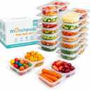 Reusable Snack Containers with Lids 50 Pack (100 Pieces) Portion control, Snack Pack Containers 2 Double Compartment Snack Containers for Kids On the Go Meals, Camping Snack Tray Prep