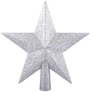 Livder 8 Inches Christmas Tree Top Crown Glitter Star Decoration (Silvery)