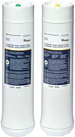 Whirlpool WHEEDF Dual Stage Replacement Pre/Post Water Filters | Fits WHADUS5 & WHED20 Filtration Systems | 1 Set, Pack of 2, Grey , Gray