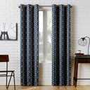 Sun Zero Kenwood Chevron Blackout Grommet Curtain Panel, 40" x 63", Navy Blue (40"W x 63"L (Pack of 1))