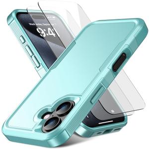 for iPhone 16 Case [Shockproof] [Dropproof] [Heavy Duty Protection] [Pocket-Friendly] Slim & Tough Non-Slip Protective Phone Cover for iPhone16 6.1inch, Mint Green