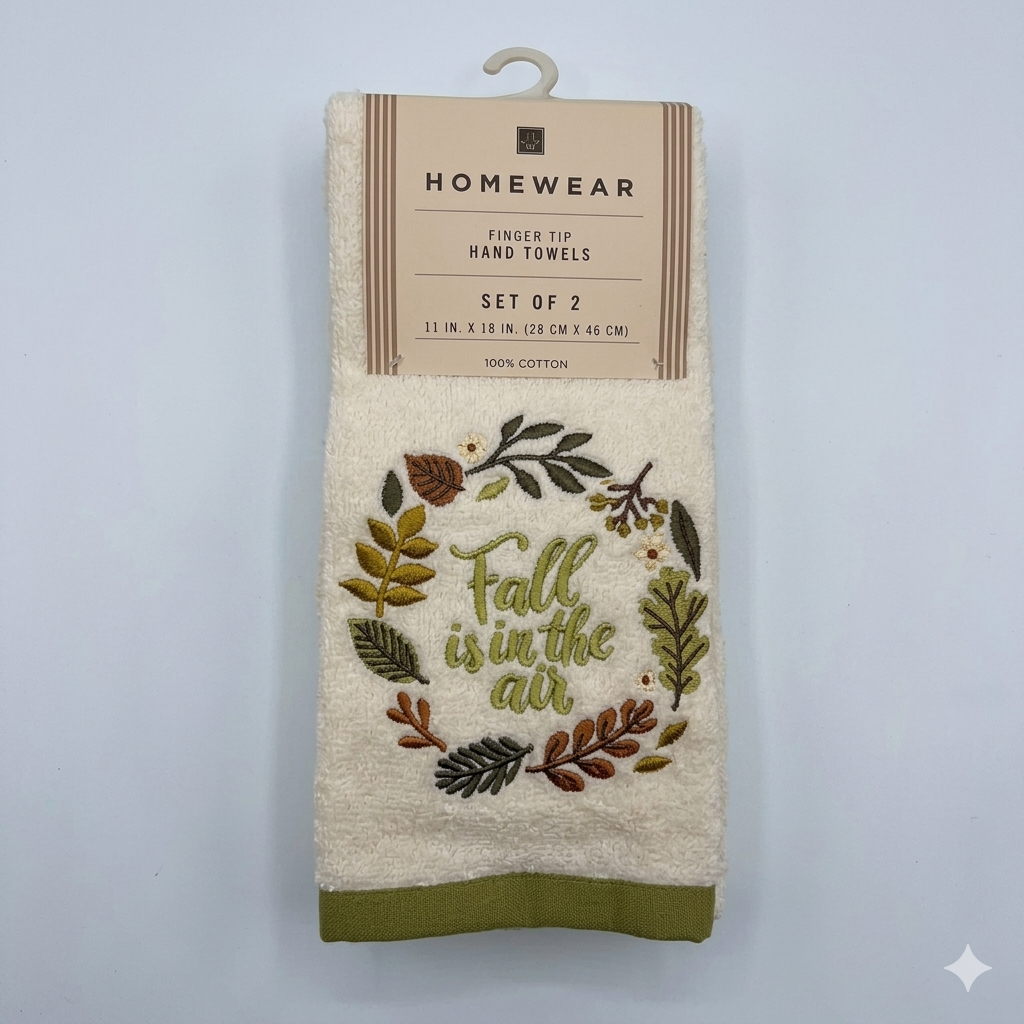 Homewear 2PK Hand Towel Fall In Air White