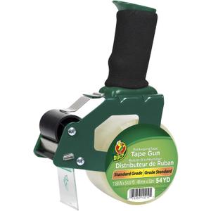 Duck Brand Tape Gun with Pistol Grip Handle - Compatible with 3" Core Packing Tape Refill Rolls up to 2 Inches Wide - 1.88 Inch x 54.6 Yards - Clear (669332)
