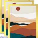 Gold 16x20 Picture Frame Set of 3, High Transparent Frame for 16 By 20 Photo Collage Canvas Poster Size Wall Mount and Tabletop Horizontally Vertically (Gold, 16 x 20 inches)