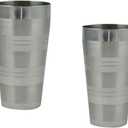 Sahishnu Online & Marketing Stainless Steel Tumblers Set of 2, Indian Stainless Steel Tumblers, Lassi Glasses, Multi-Purpose Steel Glass