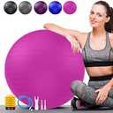Soft Exercise Ball, Anti-Burst Yoga Ball Chair Supports 2200lbs, Stability Swiss Ball w/Pump for Pregnancy Birthing, Excersize, Workout, Fitness, Balance, Gym, Physio, Abs (Office & Home & School), Size: XL(68-75cm)
