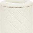 B FSOBEIIALEO Ottoman with Stroage, Boucle Round Storage Ottoman with Tray, Foot Rest Stool for Dorm Room, Living Room White, 12.99"x12.99"x13.78"